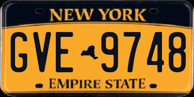 NY license plate GVE9748