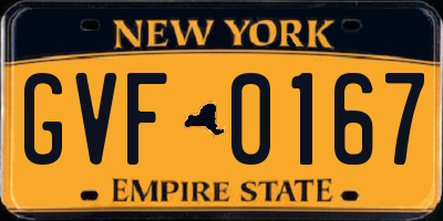 NY license plate GVF0167