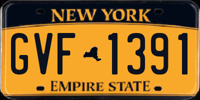 NY license plate GVF1391