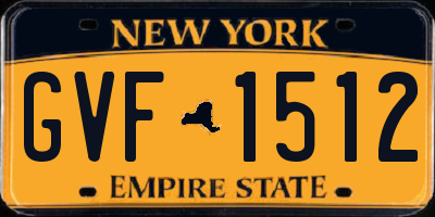 NY license plate GVF1512
