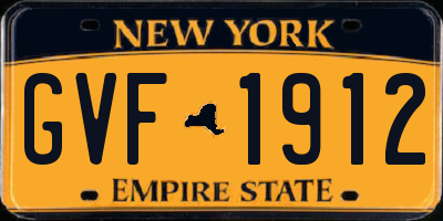 NY license plate GVF1912