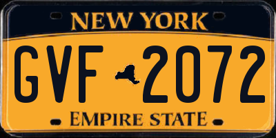NY license plate GVF2072