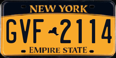 NY license plate GVF2114