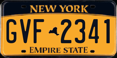 NY license plate GVF2341