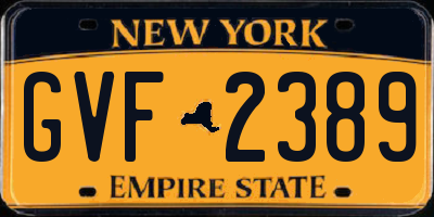 NY license plate GVF2389