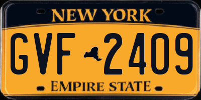 NY license plate GVF2409