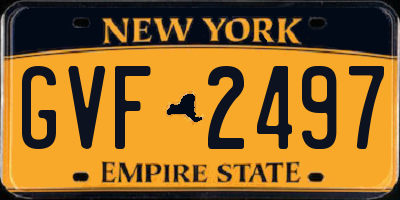 NY license plate GVF2497