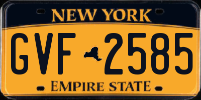 NY license plate GVF2585