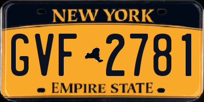 NY license plate GVF2781