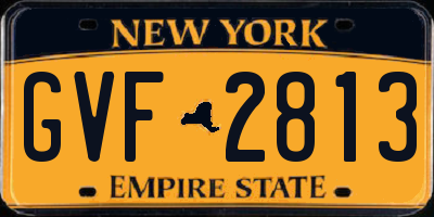 NY license plate GVF2813