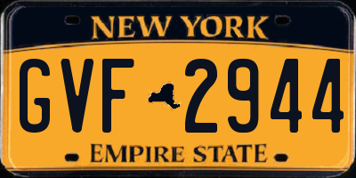 NY license plate GVF2944
