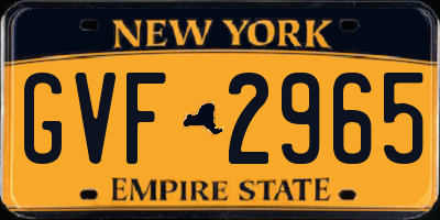 NY license plate GVF2965