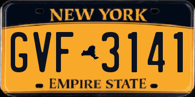 NY license plate GVF3141