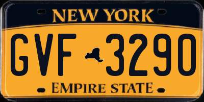NY license plate GVF3290