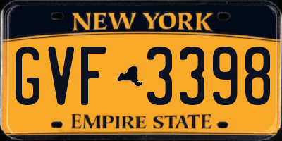 NY license plate GVF3398
