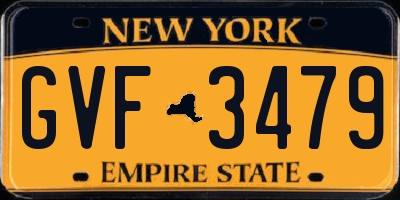 NY license plate GVF3479