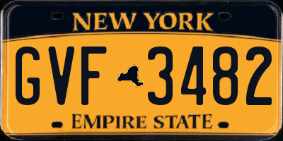NY license plate GVF3482