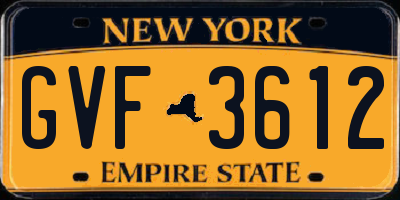 NY license plate GVF3612