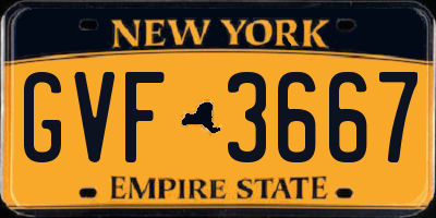 NY license plate GVF3667