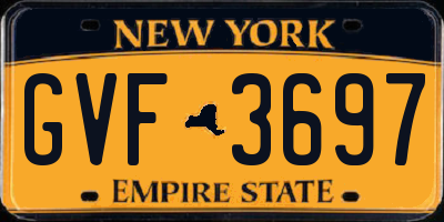 NY license plate GVF3697