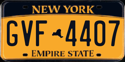 NY license plate GVF4407