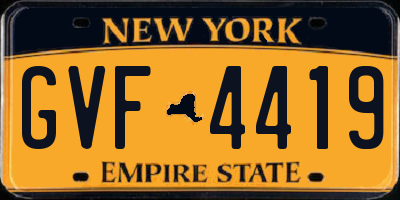 NY license plate GVF4419