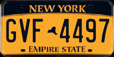 NY license plate GVF4497