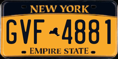 NY license plate GVF4881