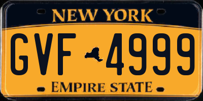 NY license plate GVF4999