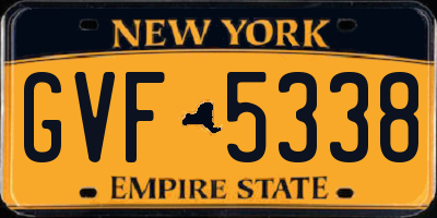 NY license plate GVF5338
