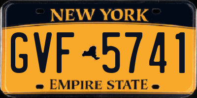 NY license plate GVF5741
