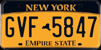 NY license plate GVF5847