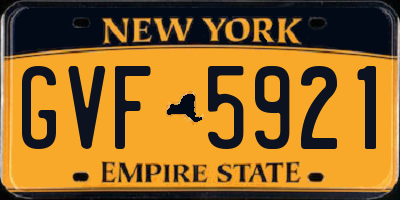 NY license plate GVF5921