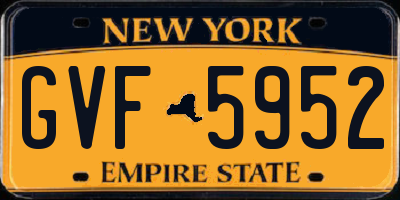 NY license plate GVF5952