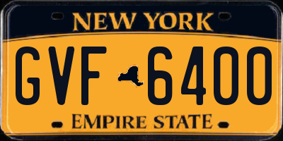 NY license plate GVF6400