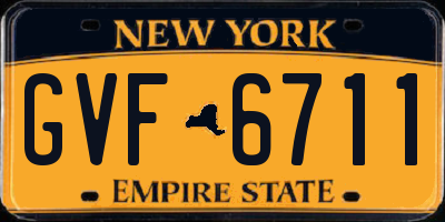 NY license plate GVF6711