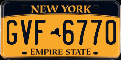 NY license plate GVF6770