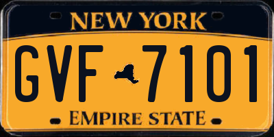 NY license plate GVF7101