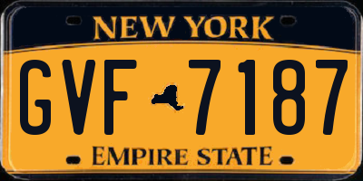 NY license plate GVF7187