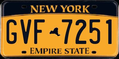 NY license plate GVF7251