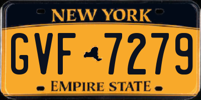 NY license plate GVF7279