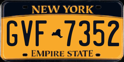 NY license plate GVF7352