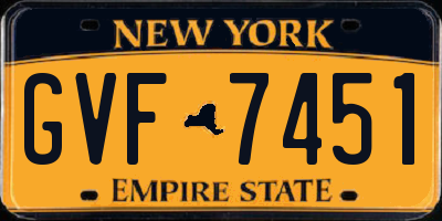 NY license plate GVF7451