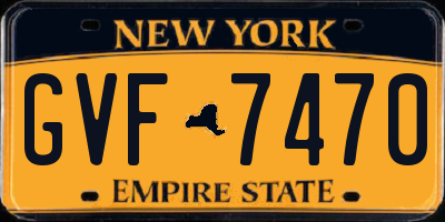 NY license plate GVF7470