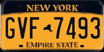 NY license plate GVF7493