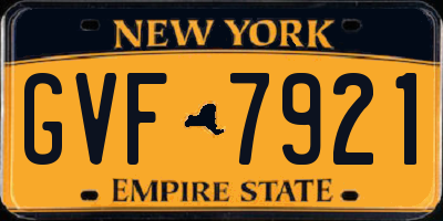 NY license plate GVF7921