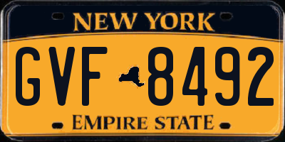NY license plate GVF8492