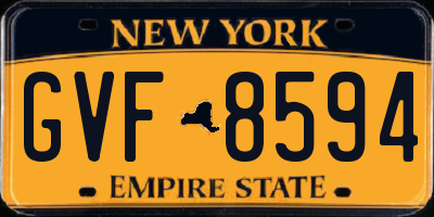 NY license plate GVF8594