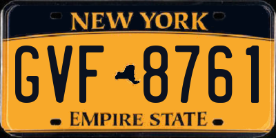 NY license plate GVF8761