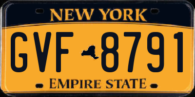 NY license plate GVF8791